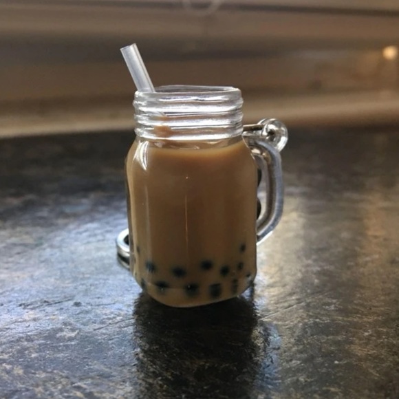 Boba Milk Tea Resin Charm Keychain - New With Tags - Picture 5 of 8